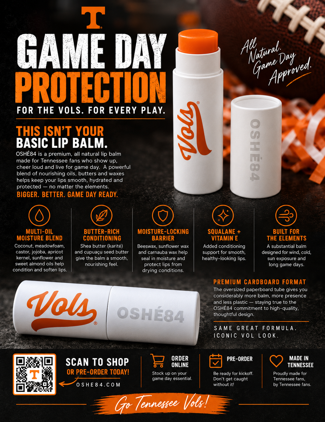 OSHÉ 84 Game Day Protection — Vols Edition